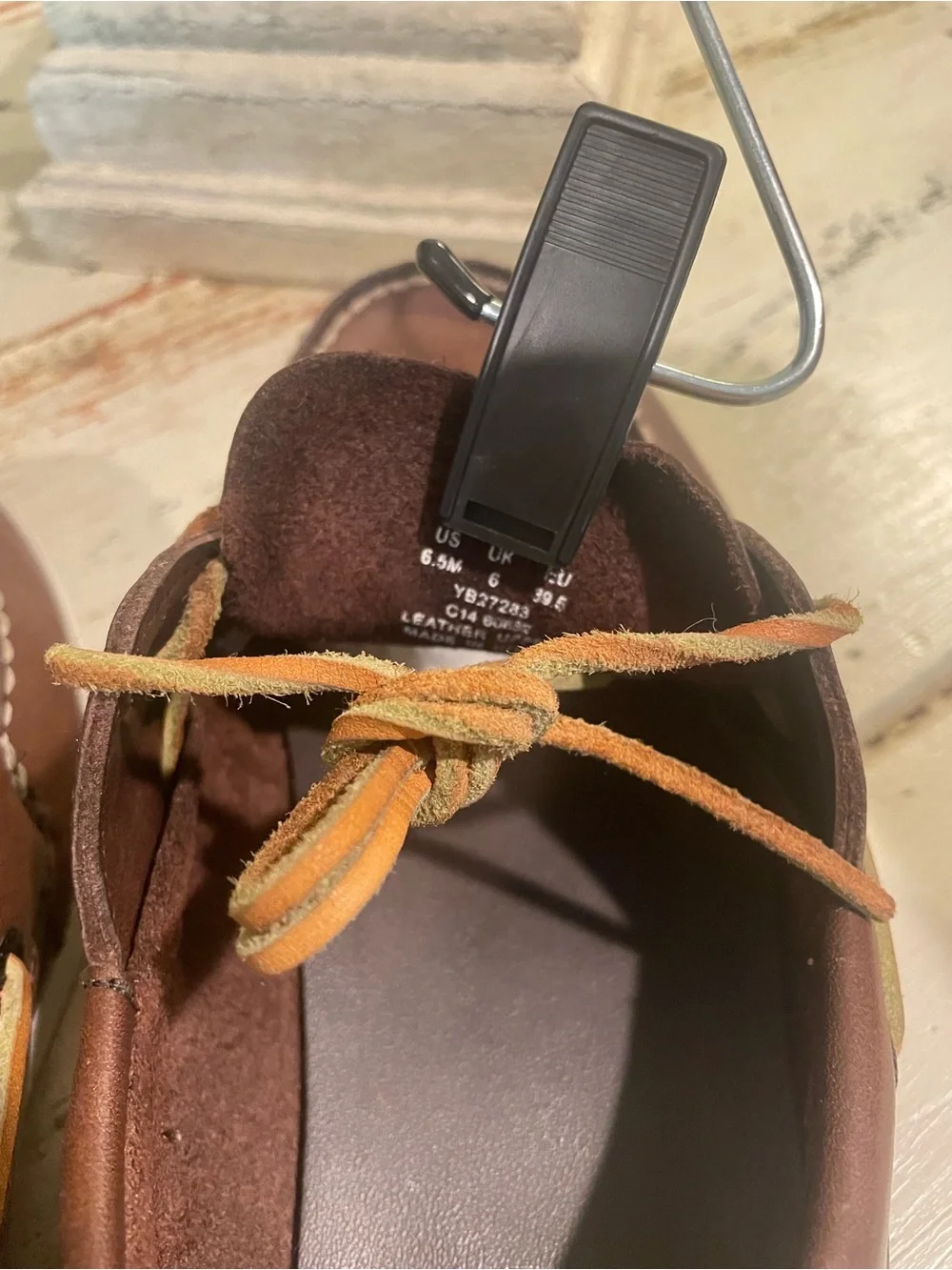 Sperry Dark Brown Leather Boat Shoes with Tan Laces